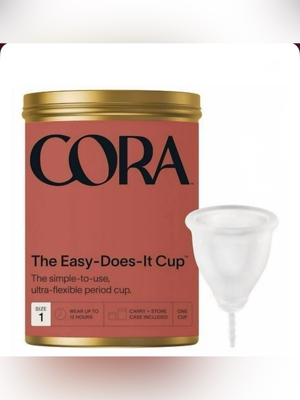 CORA The Easy-Does-It Cup - Size 1 in Coral & Gold